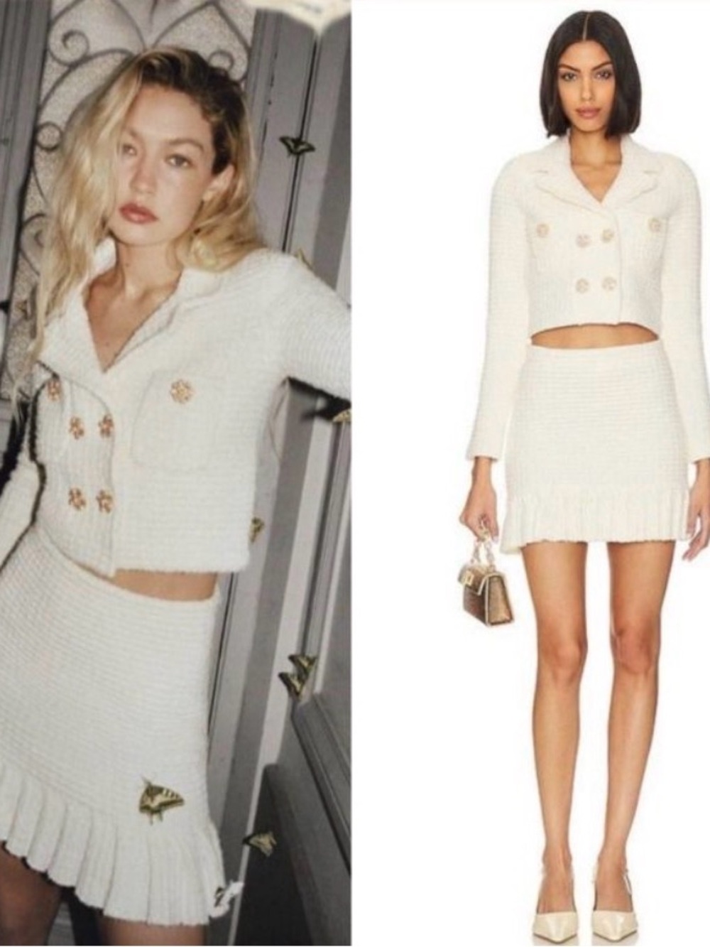 Self-Portrait Cream Knit Jacket & Skirt Set – New (Size M) fits like small
